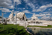 Famous Thailand temple or white temple, Wat Rong Khun,at Chiang Rai province, northern Thailand. 